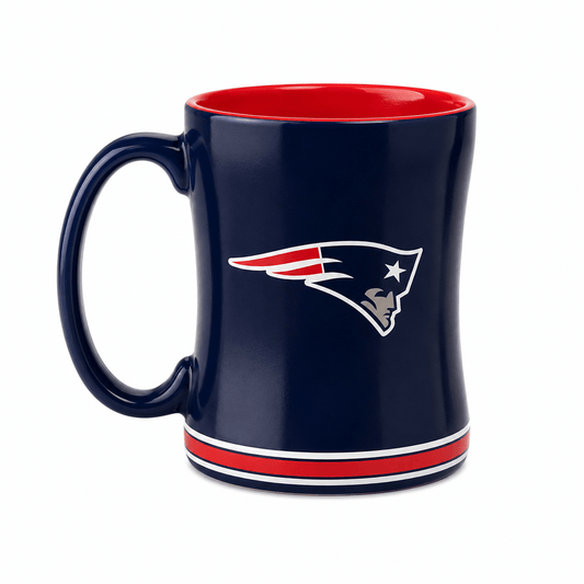NFL New England Patriots Team Color 14oz Embossed Ceramic Relief Mug - Officially Licensed My Store Fan Gear - Apparel category - Fan Trendz