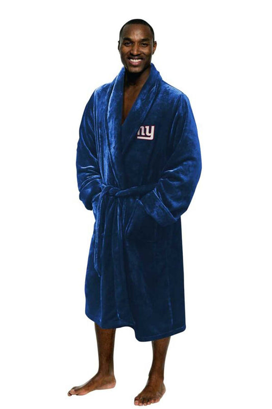 NFL New York Giants Plush ROBE, Team Logo Embroidered - Fan Trendz