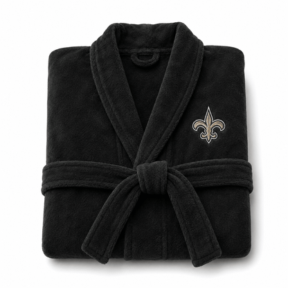 NFL Orleans Saints Plush ROBE, Team Logo Embroidered. - Officially Licensed My Store Fan Gear - Apparel category - Fan Trendz