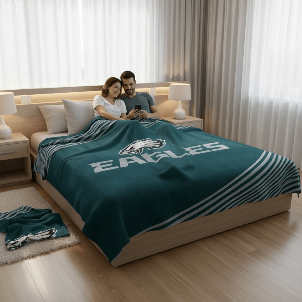 NFL Philadelphia Eagles Queen Size Plush Blanket - Officially Licensed My Store Fan Gear - Apparel category - Fan Trendz