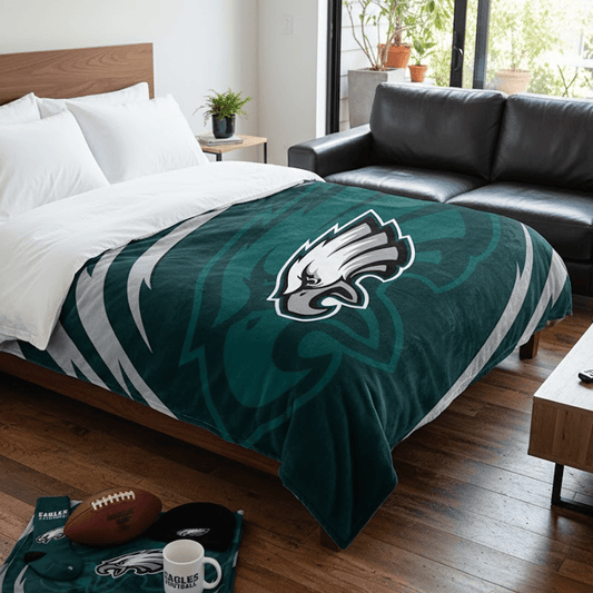 NFL Philadelphia Eagles Queen Size Plush Blankets - Officially Licensed My Store Fan Gear - Apparel category - Fan Trendz