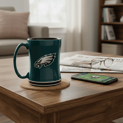 NFL Philadelphia Eagles Team Color 14oz Embossed Ceramic Relief Mug - Officially Licensed My Store Fan Gear - Apparel category - Fan Trendz