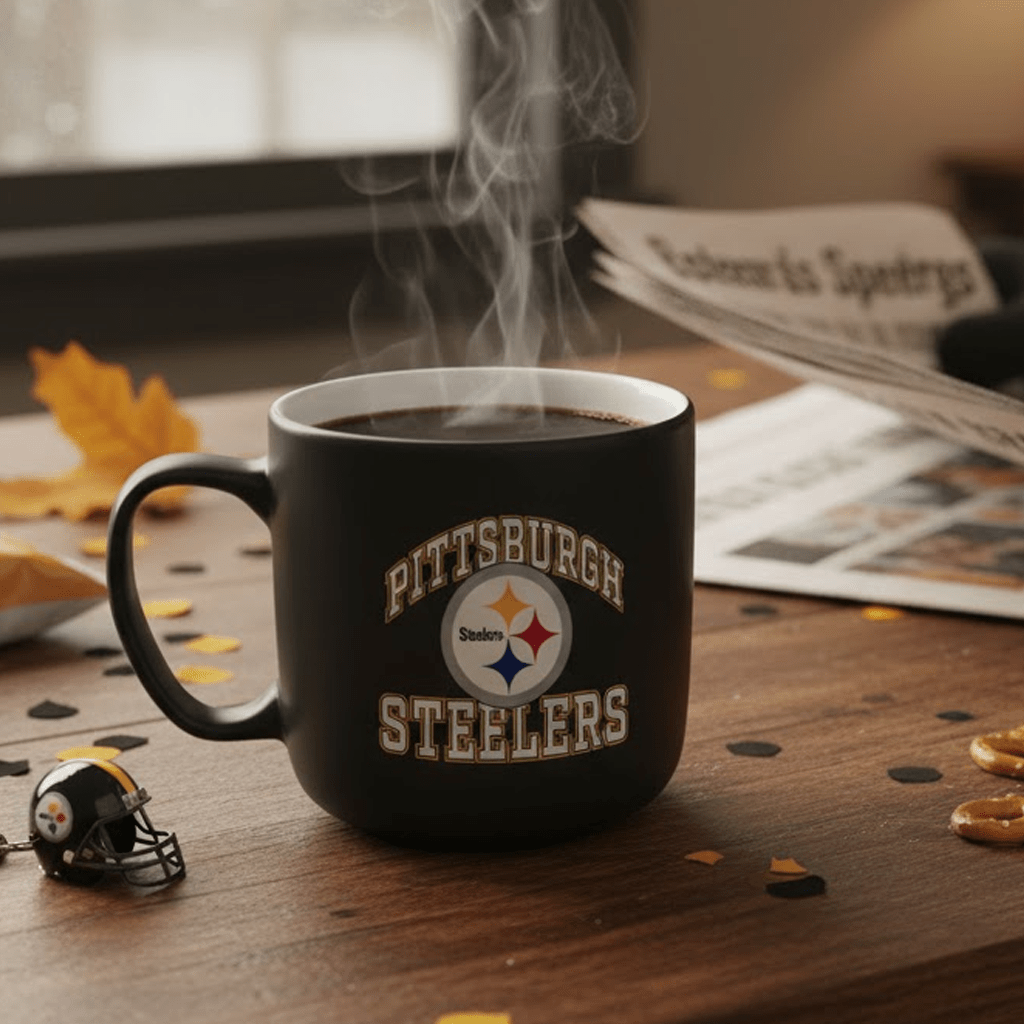 NFL Pittsburgh Steelers 15oz 'Stripe' Ceramic Mug - Officially Licensed My Store Fan Gear - Apparel category - Fan Trendz