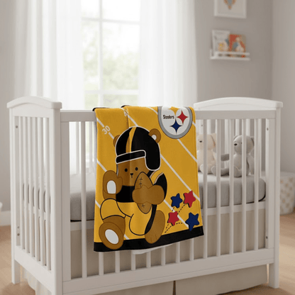 NFL Pittsburgh Steelers Baby Size Plush Blanket - Officially Licensed My Store Fan Gear - Apparel category - Fan Trendz