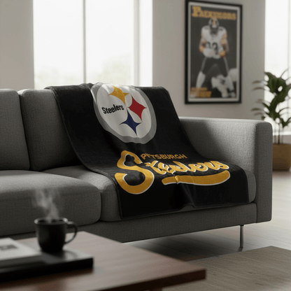 NFL Pittsburgh Steelers Plush Throw Blanket - Officially Licensed My Store Fan Gear - Apparel category - Fan Trendz