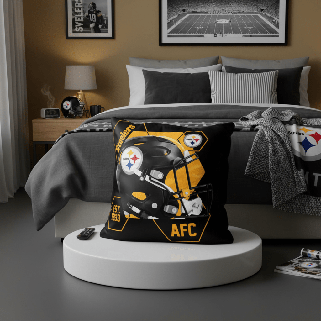 NFL Pittsburgh Steelers Velvet Plush 18x18" CUSHION - Officially Licensed My Store Fan Gear - Apparel category - Fan Trendz