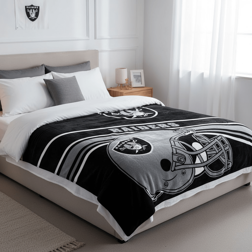 NFL Raiders 60x80 Plush Blanket - Officially Licensed My Store Fan Gear - Apparel category - Fan Trendz