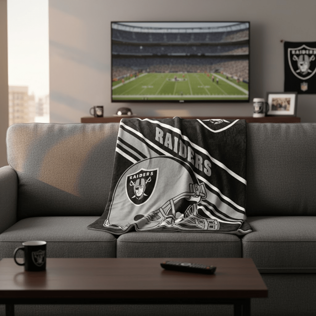 NFL Raiders 60x80 Plush Blanket - Officially Licensed My Store Fan Gear - Apparel category - Fan Trendz