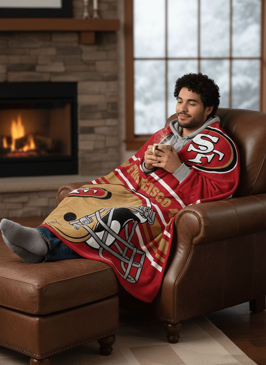 NFL San Francisco 49ers 60 x 80 Plush Blanket - Officially Licensed My Store Fan Gear - Apparel category - Fan Trendz