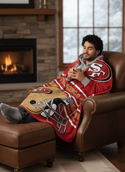 NFL San Francisco 49ers 60 x 80 Plush Blanket - Officially Licensed My Store Fan Gear - Apparel category - Fan Trendz