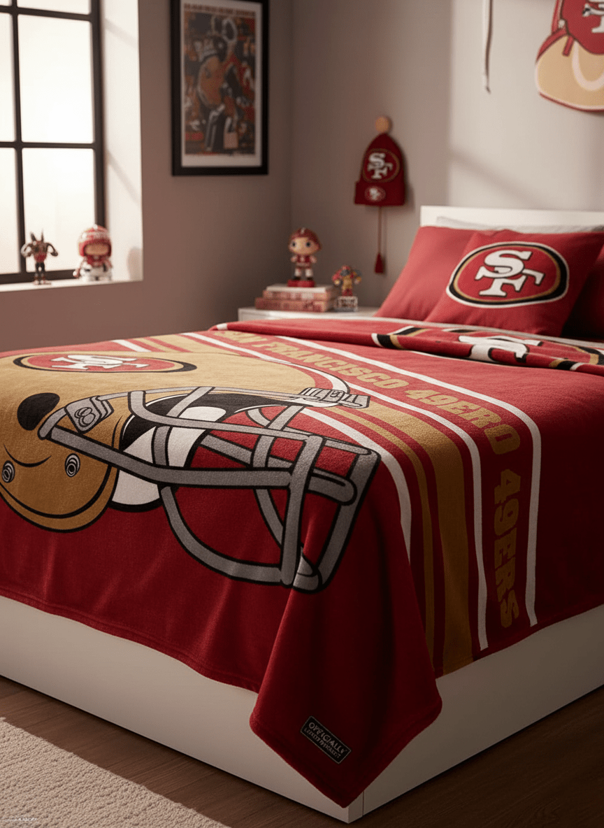 NFL San Francisco 49ers 60 x 80 Plush Blanket - Officially Licensed My Store Fan Gear - Apparel category - Fan Trendz