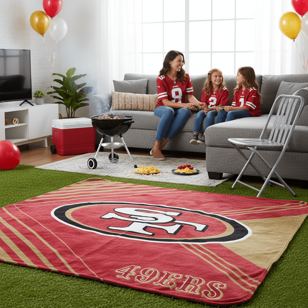 NFL San Francisco 49ers 60 x 80 Plush Blanket - Officially Licensed My Store Fan Gear - Apparel category - Fan Trendz