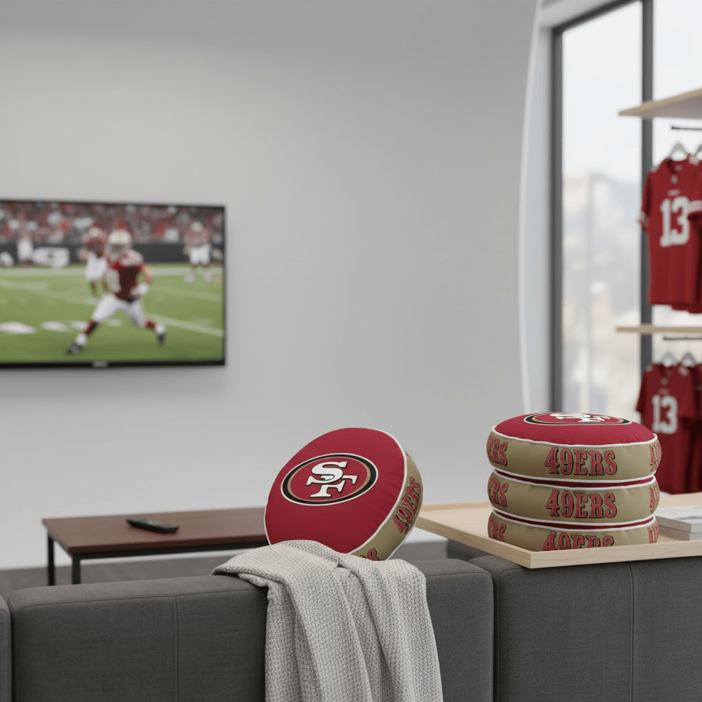 NFL San Francisco 49ers - Cloud Soft "Puff" Pillow - Officially Licensed My Store Fan Gear - Apparel category - Fan Trendz