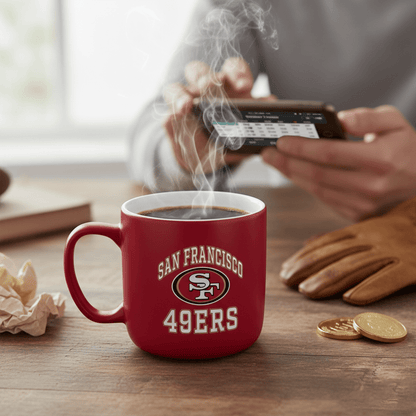 NFL San Francisco 49ers Team Color 14oz Embossed Ceramic Relief Mug - Officially Licensed My Store Fan Gear - Apparel category - Fan Trendz