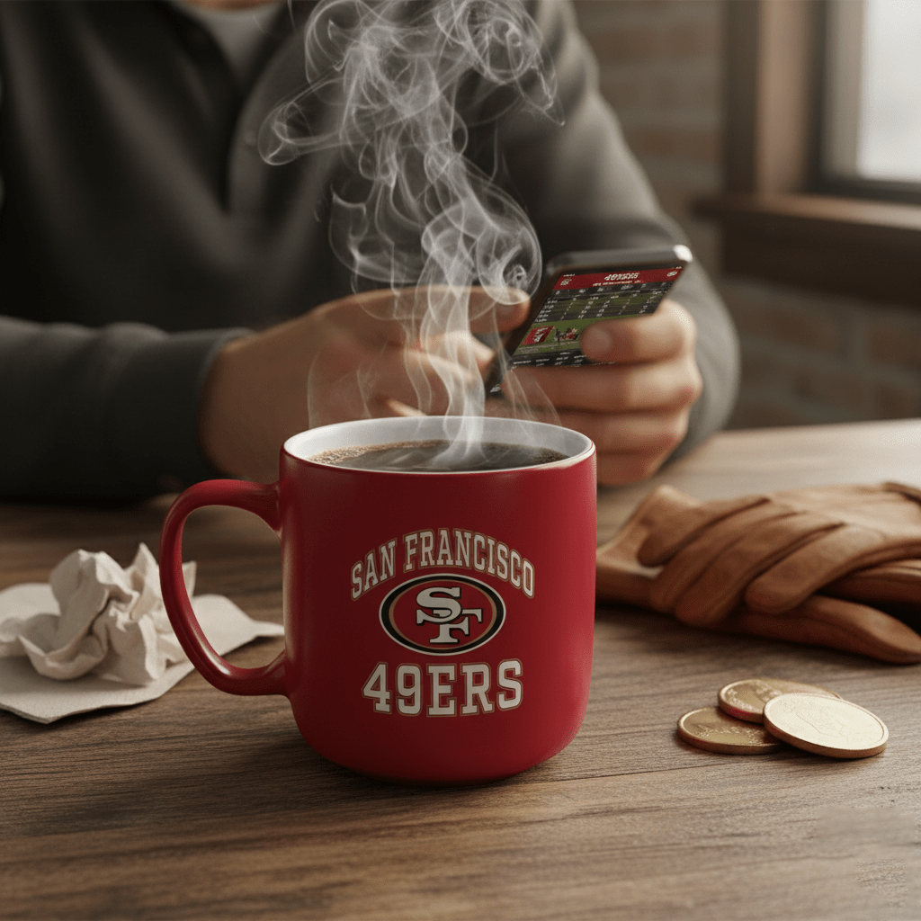 NFL San Francisco 49ers Team Color 14oz Embossed Ceramic Relief Mug - Officially Licensed My Store Fan Gear - Apparel category - Fan Trendz