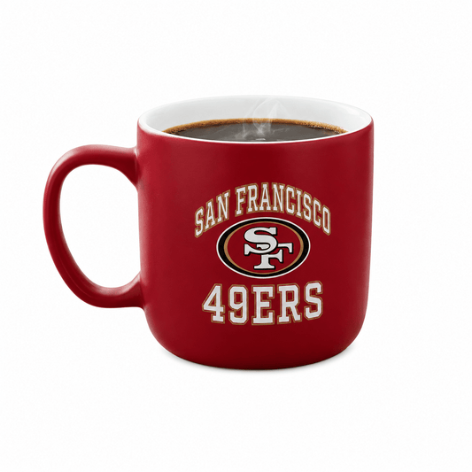 NFL San Francisco 49ers Team Color 14oz Embossed Ceramic Relief Mug - Officially Licensed My Store Fan Gear - Apparel category - Fan Trendz