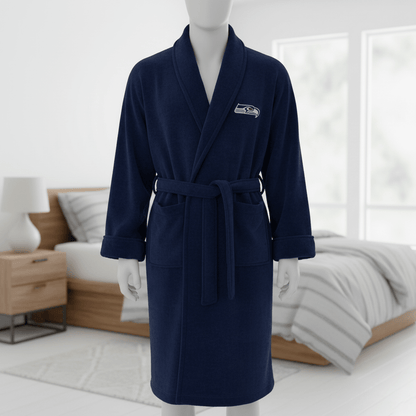NFL Seattle Seahawks Plush ROBE, Team Logo Embroidered - Fan Trendz