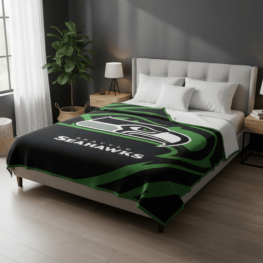 NFL Seattle Seahawks Queen Size Plush Blanket - Fan Trendz