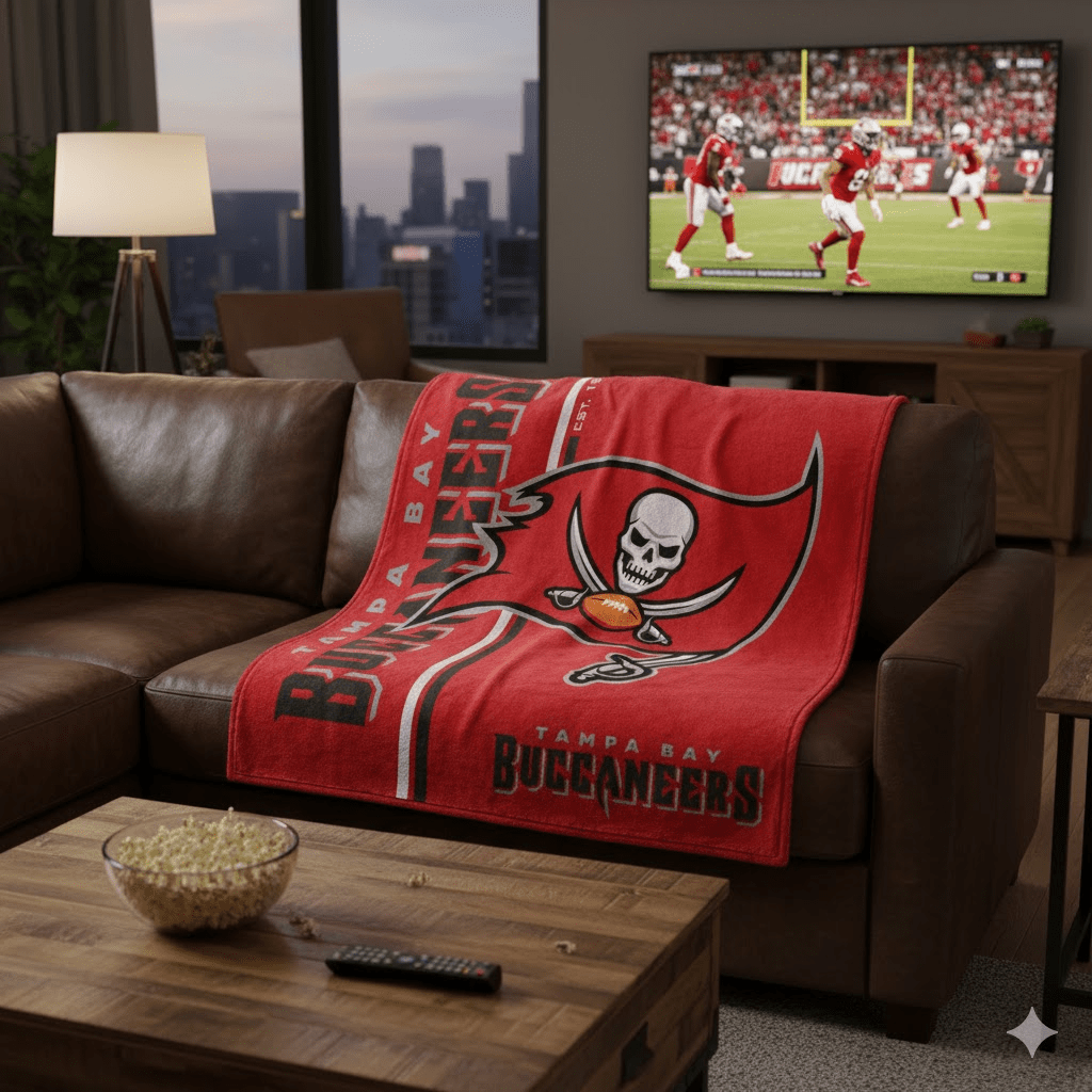 NFL Tampa Bay Buccaneers Plush Throw Blanket - Officially Licensed My Store Fan Gear - Apparel category - Fan Trendz