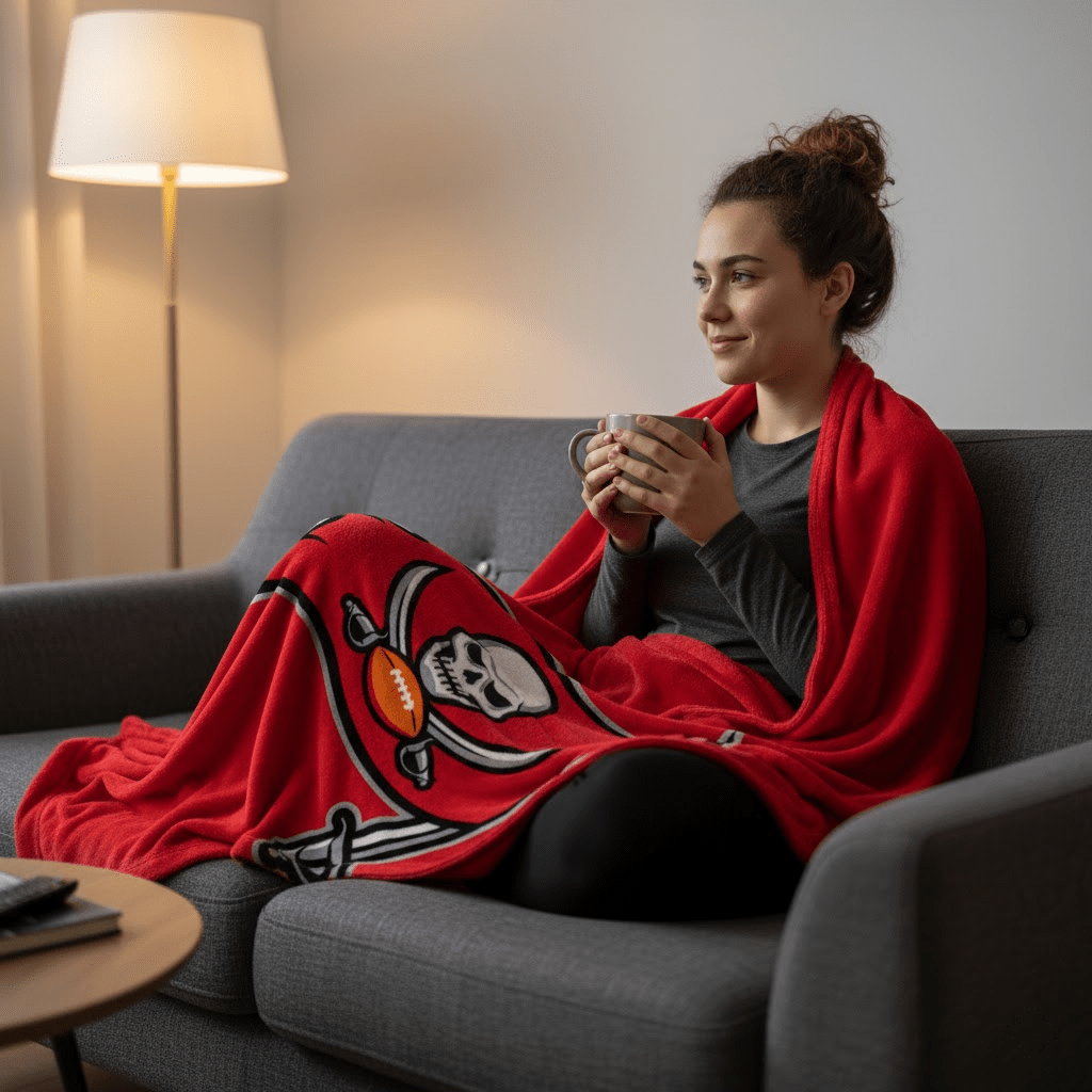 NFL Tampa Bay Buccaneers Plush Throw Blanket - Officially Licensed My Store Fan Gear - Apparel category - Fan Trendz