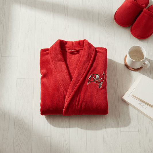 NFL Tampa Bay Bucs Plush ROBE, Team Logo Embroidered - Fan Trendz