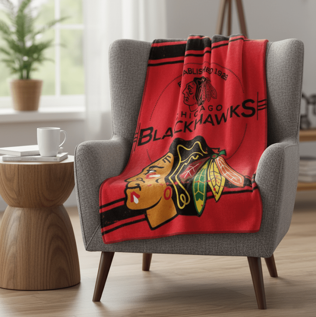 NHL Chicago Blackhawks 60x80" Plush Blanket - Officially Licensed My Store Fan Gear - Apparel category - Fan Trendz