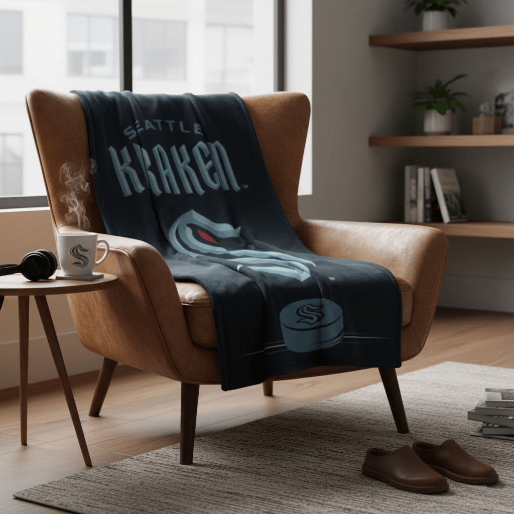 NHL Seattle Kraken 60x80" Plush Blanket - Officially Licensed My Store Fan Gear - Apparel category - Fan Trendz