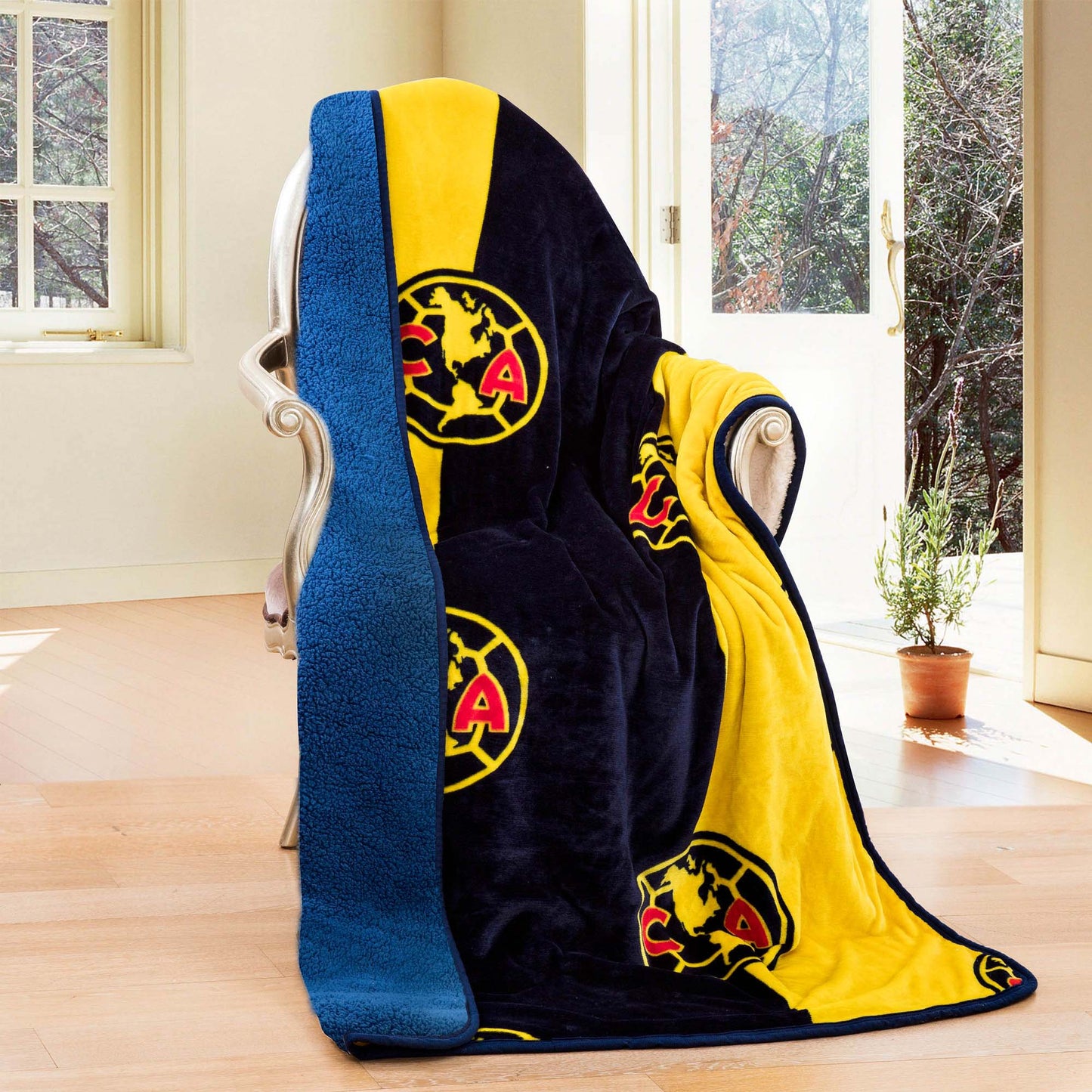Soccre Club America, Silk Touch Sherpa (Borrego) Lined Throw Blanket - Officially Licensed My Store Fan Gear - Apparel category - Fan Trendz