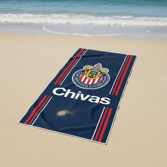 Soccer Chivas, SIdeline, 34x64" Oversized Beach Towel - Officially Licensed My Store Fan Gear - Apparel category - Fan Trendz