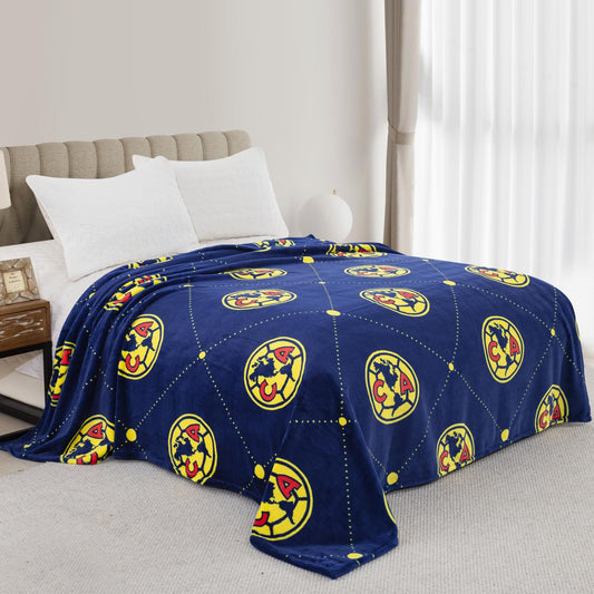 Soccer Club America King Size Fluffy Fleece Blanket ( Super Plush ) - Officially Licensed My Store Fan Gear - Apparel category - Fan Trendz