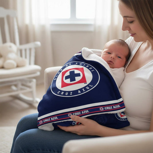 Soccer Cruz Azul Baby Reversible Blanket - Fan Trendz