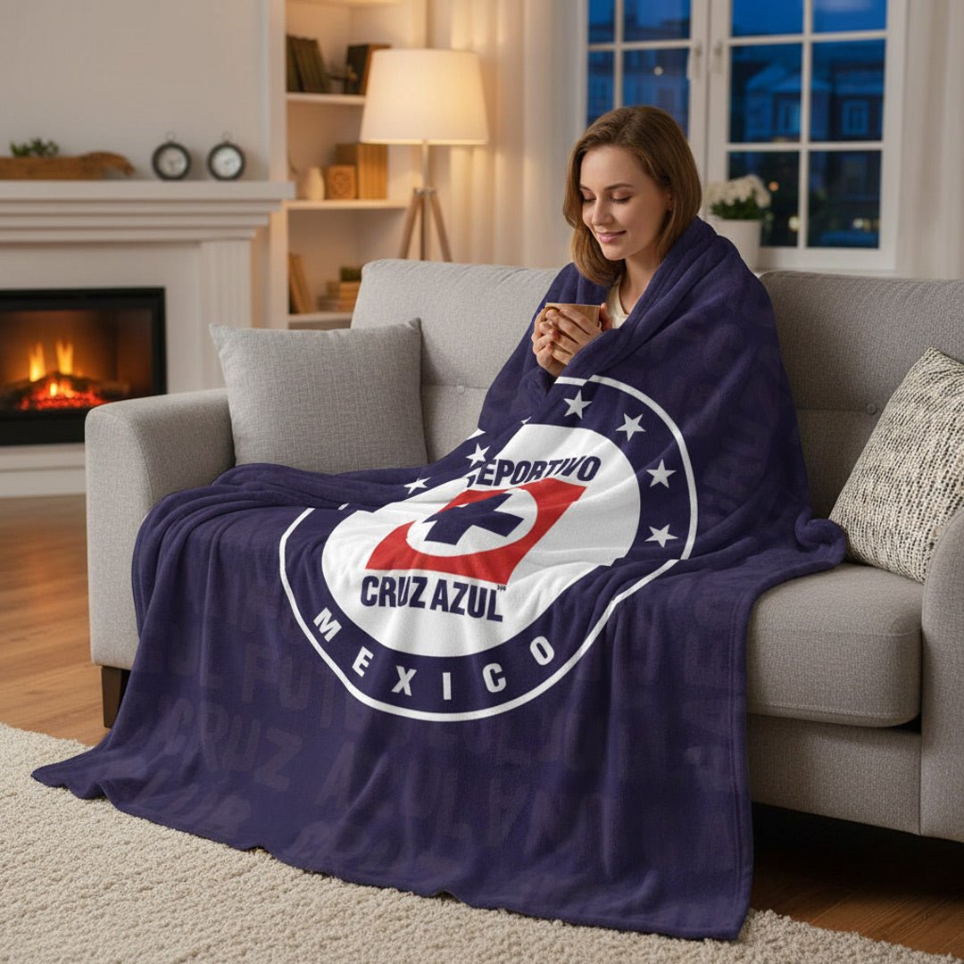 Soccer Cruz Azul - King Size Plush Blanket - Officially Licensed My Store Fan Gear - Apparel category - Fan Trendz