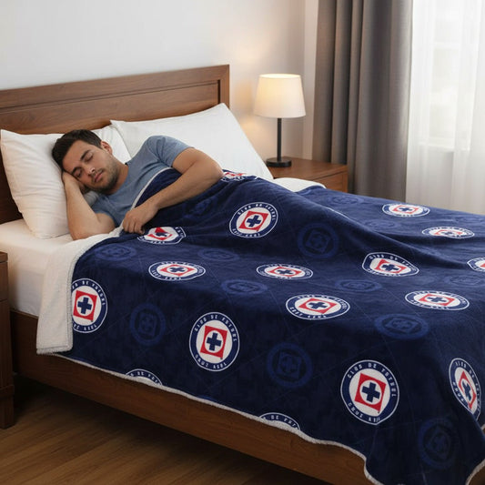 Soccer Cruz Azul King Size Reversible Blanket - Fan Trendz