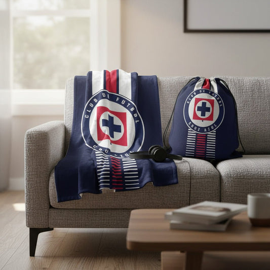 Soccer Cruz Azul Throw Silk Touch Blanket w/Carry Bag - Fan Trendz