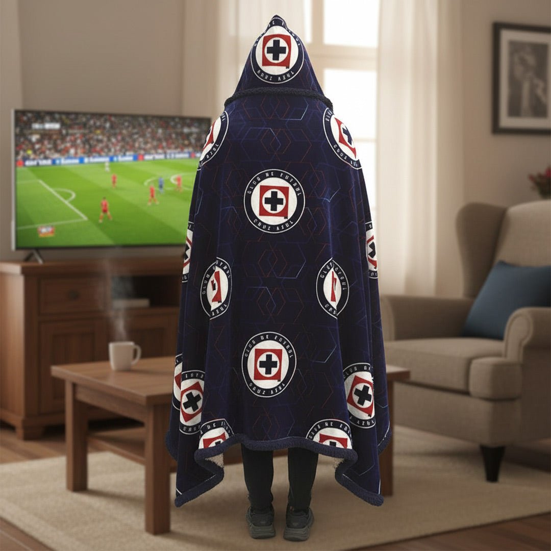 Soccer Cruz Azul, Wearable Hooded Blanket - Officially Licensed My Store Fan Gear - Apparel category - Fan Trendz