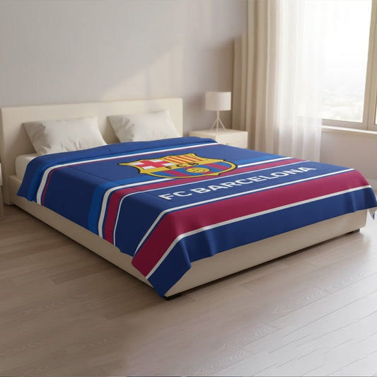Soccer FC Barcelona King Size Reversible Blanket - Fan Trendz