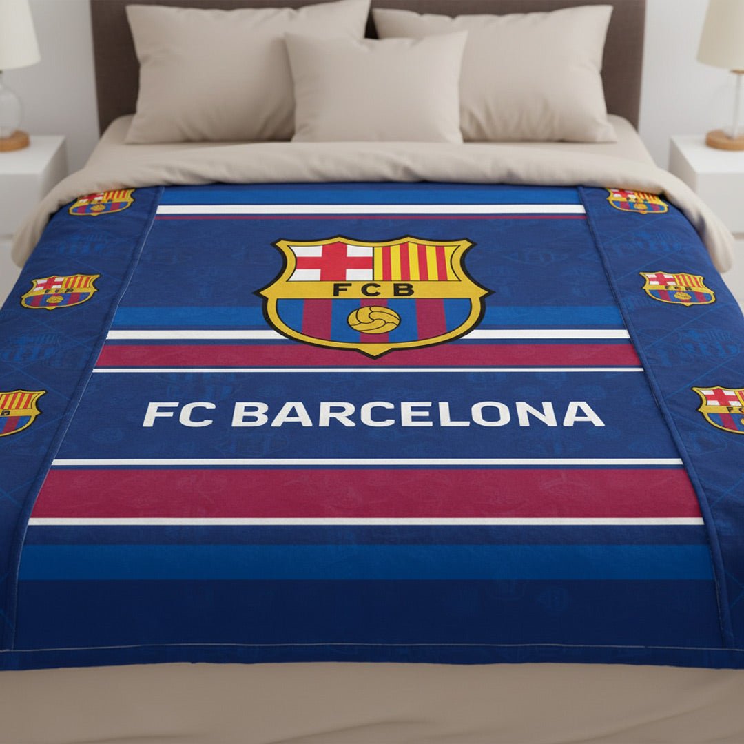Soccer FC Barcelona King Size Reversible Blanket - Officially Licensed My Store Fan Gear - Apparel category - Fan Trendz