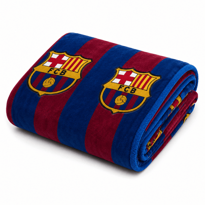 Soccer FC Barcelona, Silk Touch Sherpa (Borrego) Lined Throw Blanket - Officially Licensed My Store Fan Gear - Apparel category - Fan Trendz