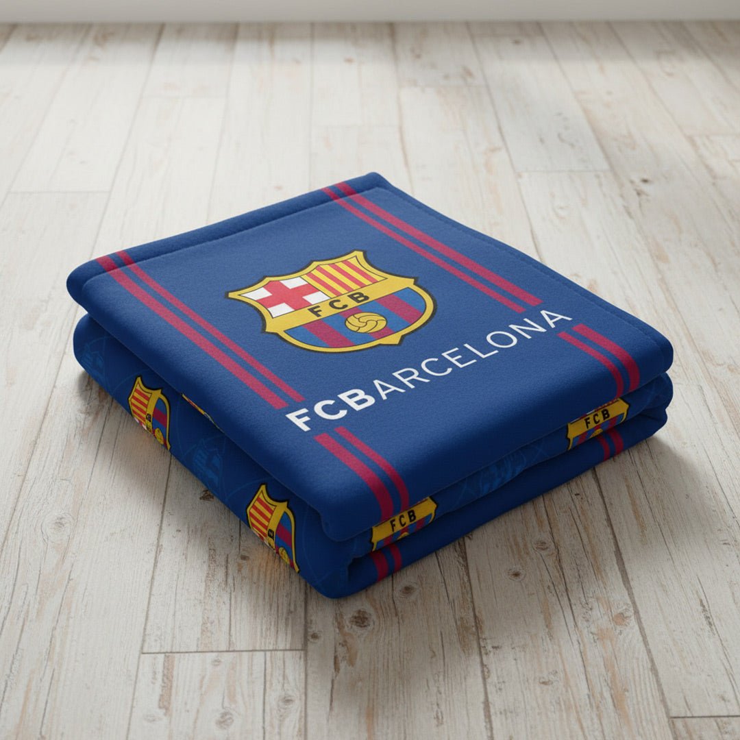 Soccer FC Barcelona Twin Size Reversible Blanket - Officially Licensed My Store Fan Gear - Apparel category - Fan Trendz