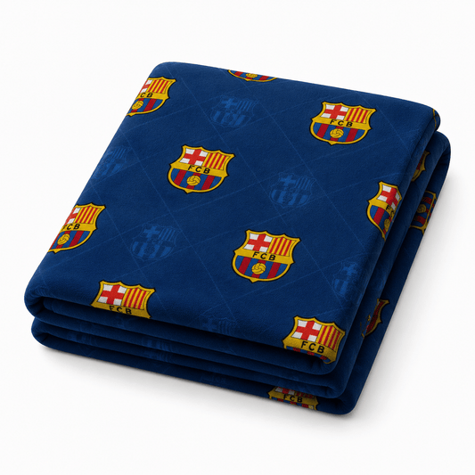 Soccer FC Barcelona Twin Size Reversible Blanket - Officially Licensed My Store Fan Gear - Apparel category - Fan Trendz