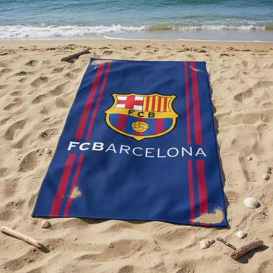 Soccer FCBarcelona, Sideline, 30x60" Beach Towel - Fan Trendz