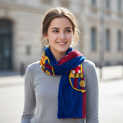 Soccer FCBarcelona Silk Touch Scarf - Officially Licensed My Store Fan Gear - Apparel category - Fan Trendz