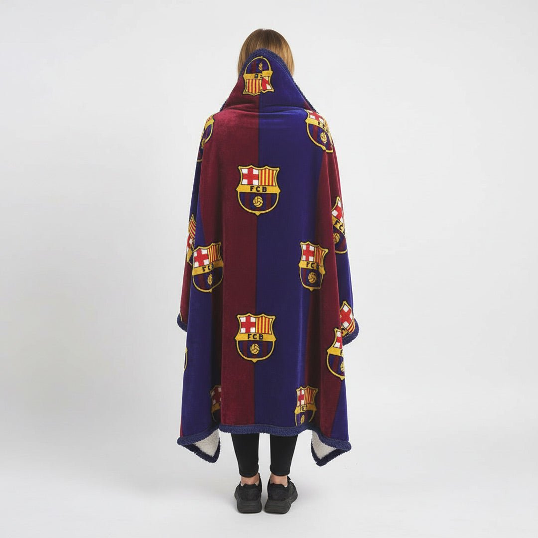 Soccer FCBarcelona, Wearable Hooded Blanket - Officially Licensed My Store Fan Gear - Apparel category - Fan Trendz