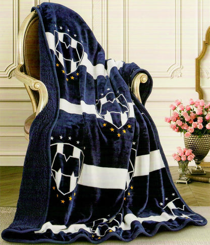 Soccer Monterrey Rayados Sherpa (Borrego) Lined Throw Blanket - Officially Licensed My Store Fan Gear - Apparel category - Fan Trendz