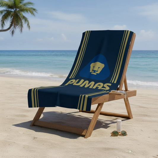 Soccer Pumas, Sideline, 30x60" Beach Towel - Officially Licensed My Store Fan Gear - Apparel category - Fan Trendz