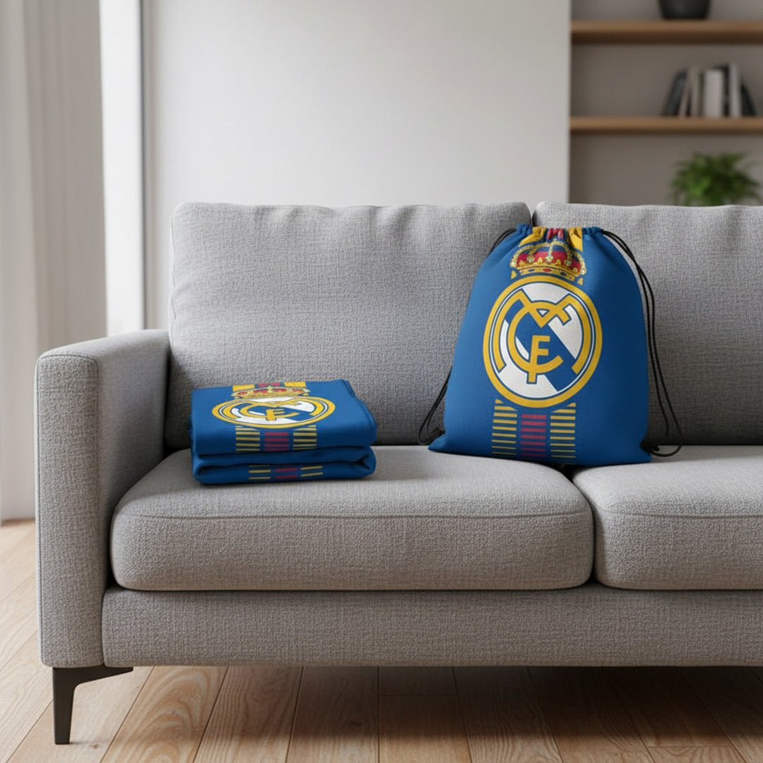 Soccer Real Madrid Throw Silk Touch Blanket w/Carry Bag - Officially Licensed My Store Fan Gear - Apparel category - Fan Trendz