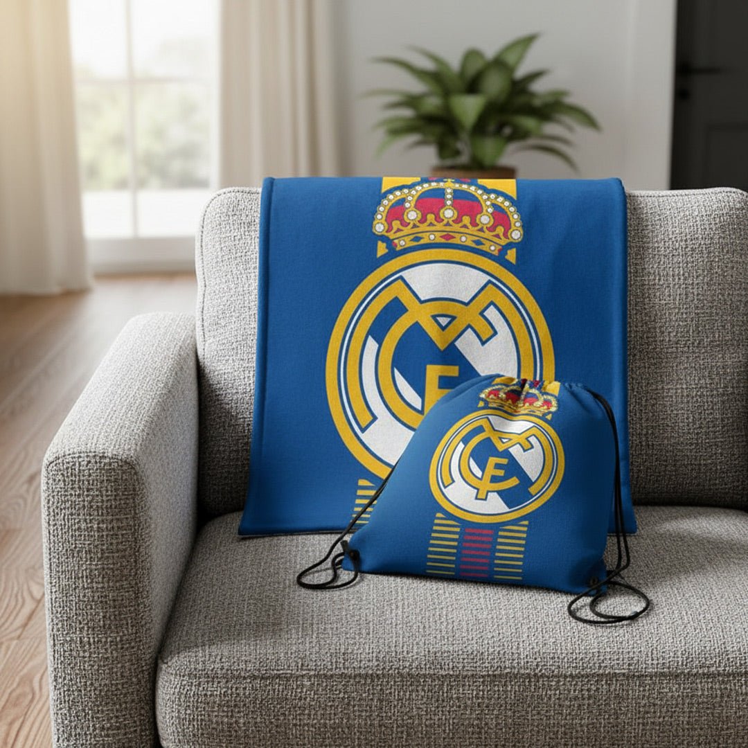 Soccer Real Madrid Throw Silk Touch Blanket w/Carry Bag - Officially Licensed My Store Fan Gear - Apparel category - Fan Trendz