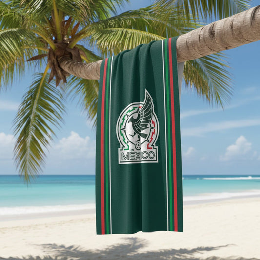 Soccer Seleccion Mexico Sideline Beach Towel, 30x60" - Fan Trendz